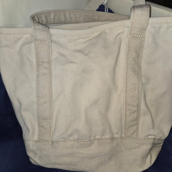 Lands’ End Holiday Canvas Tote – “JOY” Gold Glitter Trim - Picture 2 of 6